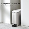 Aoibox Slim Bathroom Trash Can with Soft Close Lid, Step Pedal, Stainless Steel Small Garbage Bin for Bedroom, Office, Kitchen (White) - 2 of 4