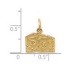 Black Bow Jewelry 14k Yellow Gold Swiss Cheese Charm or Pendant, 14mm (9/16 inch) - 4 of 4