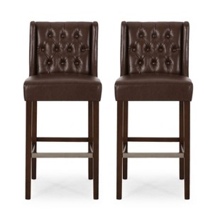 Set of 2 Bayliss Contemporary Wingback Barstools - Christopher Knight Home - 1 of 4