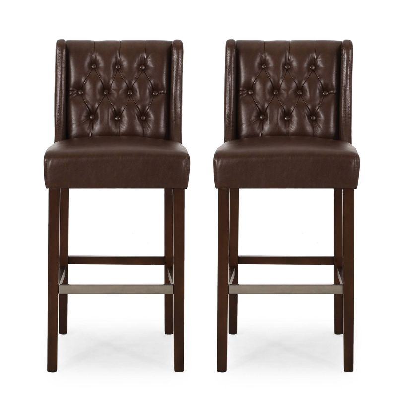 Set of 2 Bayliss Contemporary Wingback Barstools - Christopher Knight Home, 1 of 10