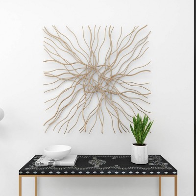 Metal Geometric Overlapping Lines Wall Decor Gold - Olivia & May : Target