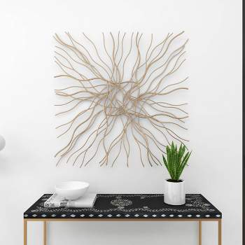 Metal Geometric Overlapping Lines Wall Decor Gold - Olivia & May