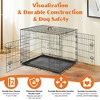 Lyngins Foldable Metal Dog Crate – Double-Door Dog Kennel with Partition Plate & Removable Tray, Portable Extra Large Dog Cage for Home/Travel - 3 of 4