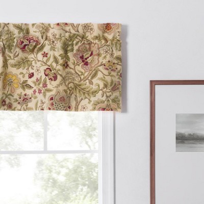 Antique Floral Polyester Cotton Rod Pocket Valance 50" x 15"