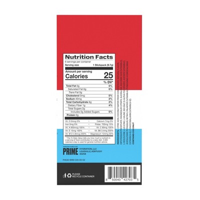 Prime Hydration+ Ice Pop Sticks - 6pk/0.34oz Sticks