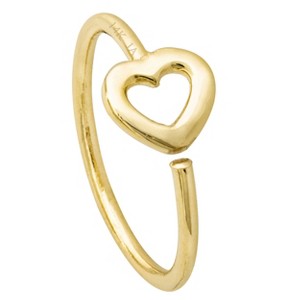 Jewelry Avalanche 14K Gold Plain Heart Nose Hoop – Polished 20G Twist Open Nose Ring - 1 of 4