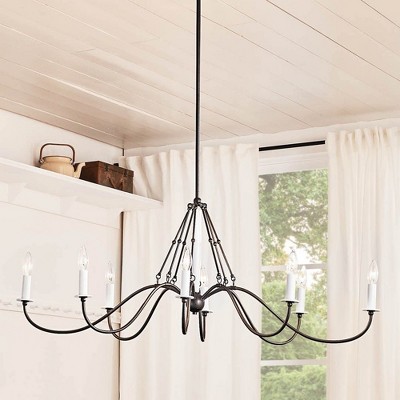 Freesia 44" 8-Light Anvil Iron Candle Chandelier
