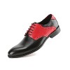 Gino Vitale | Men's Handcrafted Genuine Leather Brogue Contrast Dress Shoe Black Red 13 - image 2 of 4