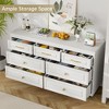 Farmhouse 7 Drawers Dresser, 51'' Wide Rustic chests of Drawers with Natural Texture, Wood Dresser Vintage Design, Storage Dressers Organizer, White - 2 of 4