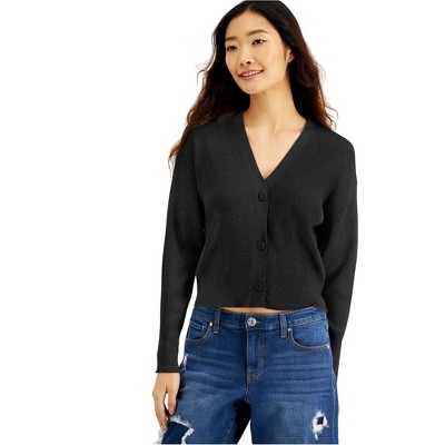I.N.C International Concepts Womens Ribbed Cardigan Sweater, Black, X-Large