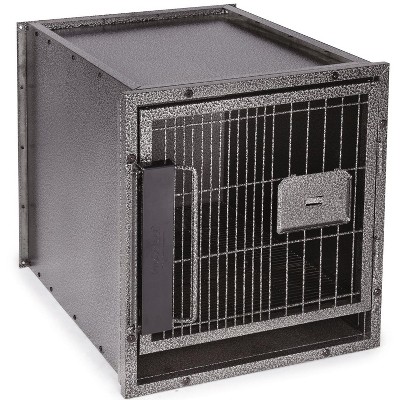 Large Gray Zinc-Plated Steel Modular Kennel Cage