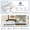 Console Table with Storage Drawers and Shelf, Sofa Table for Entryway or Hallway, Navy Accent Table with Sturdy Frame-The Pop Home - 4 of 4