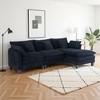 EHMKNP 3-Seat Corduroy Modular Sleeper Sectional Sofa - Comfy Upholstered with Ottoman for Living Room - 2 of 4