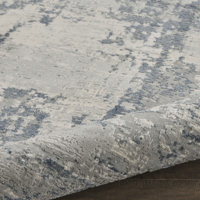 Blue and Gray Abstract Rectangular Area Rug