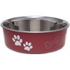 Loving Pets Merlot Red Stainless Steel Dish With Rubber Base - Small - 2 of 4