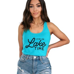 Simply Sage Market Livin' On Lake Time Racerback Tank - 1 of 4