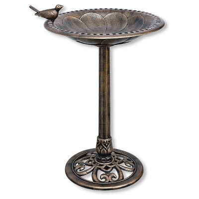 30" Tall Resin Bird Bath With Bird - Backyard Expressions : Target