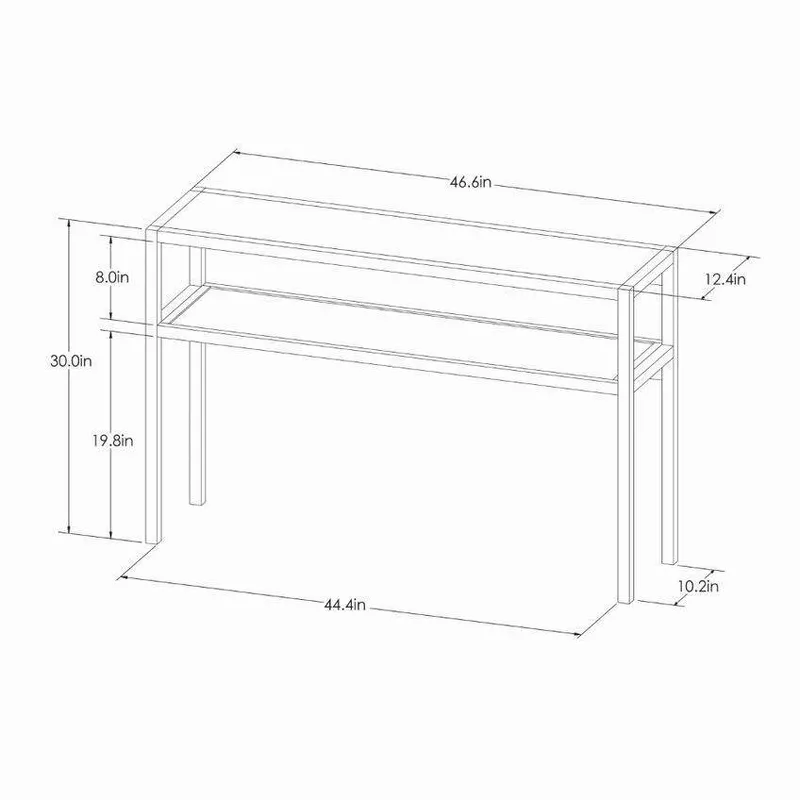 Warwick Narrow Console Table With, Warwick Narrow Console Table With Shelf Brown Threshold