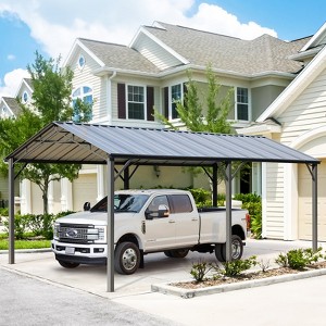 EROMMY Canopy, Garage with Galvanized Steel Roof - 1 of 4