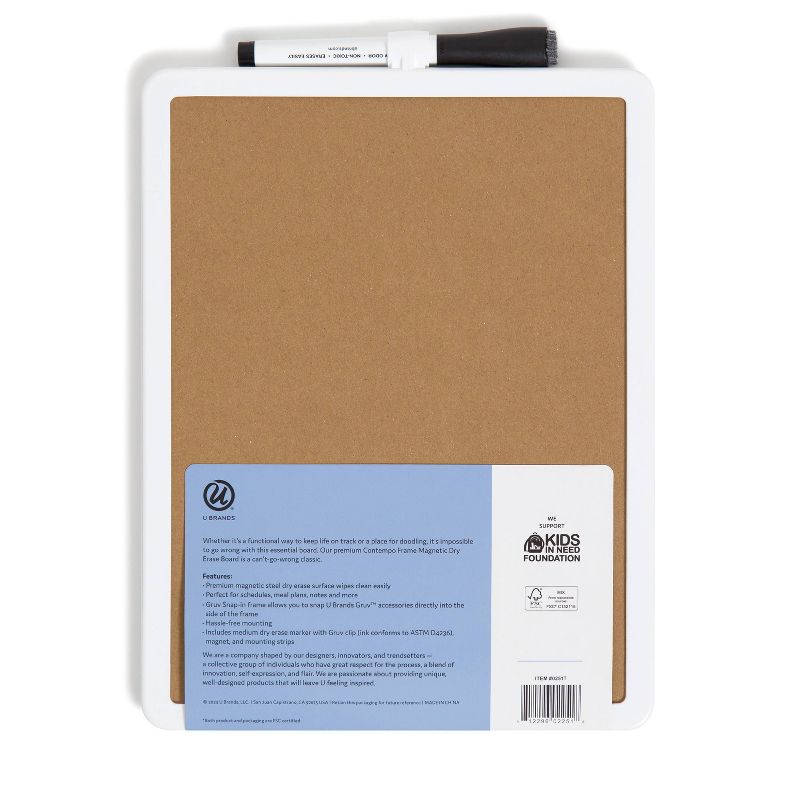 U Brands 8.5&#34;x11&#34; Contempo Magnetic Dry Erase Board White, 4 of 11