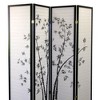 NicBex 4-panel Room Divider Portable Wooden Folding Privacy Screen Bamboo Design Wall Partition for Home &ice, Black - 3 of 4