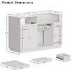 PAKASEPT 59" White Reception Desk Counter Table with LED Light & Glass Display Shelf, for Lobbies, Salons, Retail, Home Offices, Reception Room - 2 of 4