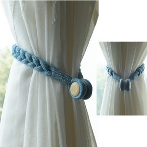 Tree City Natural Cotton Rope Curtain Tiebacks Elegant Boho Style Dark Gray - 1 of 4