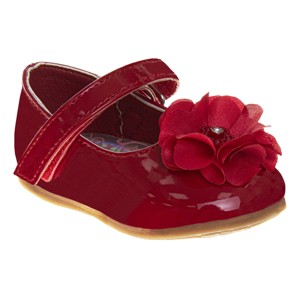 Josmo Baby Girls' Mary Jane Flats with Flower Detail: Non-Slip Soft Sole Newborn Infant Toddler First Walker Crib Dress Shoes - 1 of 4