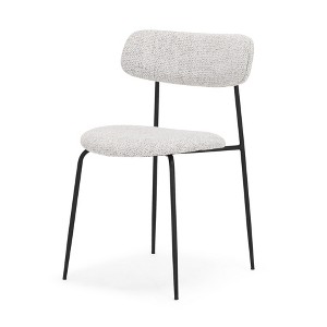 HomeRoots Gray and Black Upholstered Fabric And Metal Open Back Dining Side Chair - 1 of 4