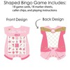 Big Dot of Happiness Little Princess Crown - Picture Bingo Cards and Markers - Pink and Gold Princess Baby Shower Shaped Bingo Game - Set of 18 - 3 of 4