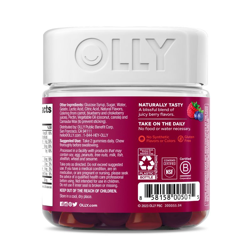OLLY Women's Multivitamin Gummies - Berry, 6 of 16