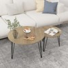 FONTOI 27.6" Round Nesting Coffee Table Set of 2, Circular Nesting End Table Set for Living Room Bedroom,Brown, 27.56"*17.72"*27.56" - 4 of 4
