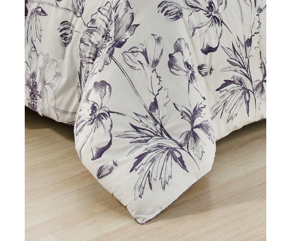 Purple Jasmeen Reversible Comforter Set (Queen) - Marble Hill