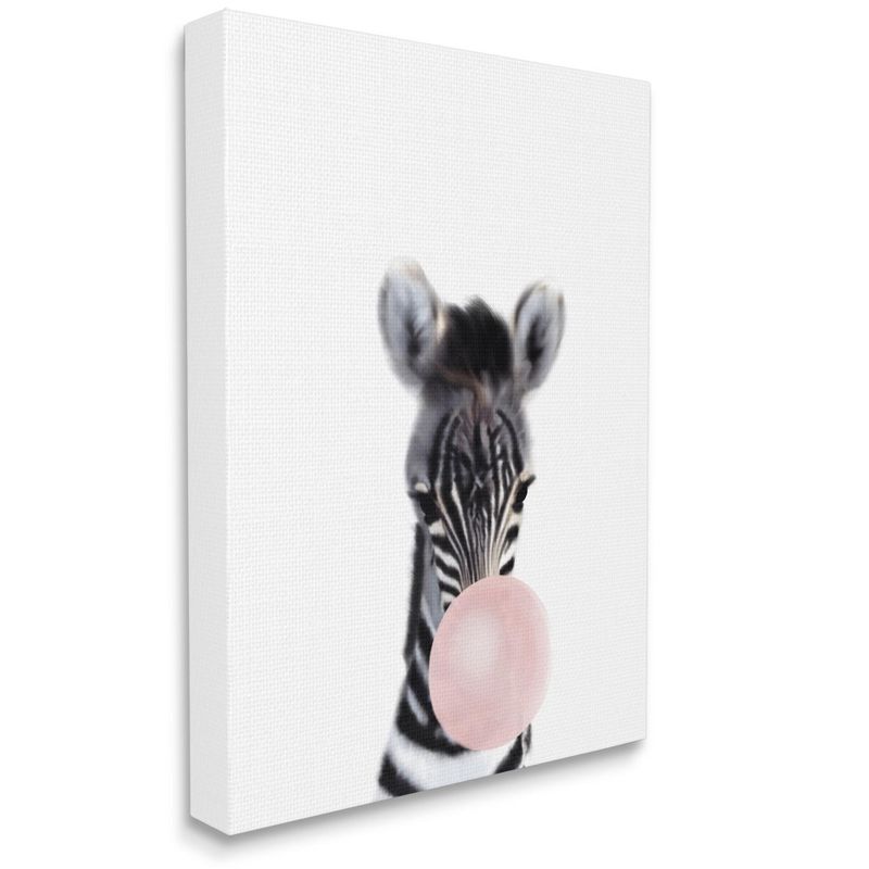 Stupell Industries Baby Zebra with Pink Bubble Gum Safari Animal, 1 of 6