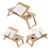 Over-Bed Table with 4 Tilt Angles, Adjustable Bamboo Laptop Desk with Tilting Top - 3 of 4