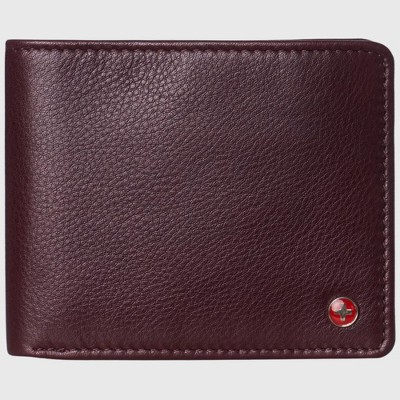Alpine Swiss Mens Nolan Bifold Commuter Wallet Cowhide Leather RFID Safe Comes in a Gift Box