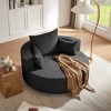 KTMBDW Swivel Accent Chair, Barrel Upholstered Fabric Barrel Sofa Chair with 3 Removable Pillows for Living Room - 2 of 4