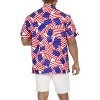 LA LEELA Men's 4th of July Hawaiian American US Flag Shirt Holiday Short Sleeve Button Down Patriotic Shirts for Men - 4 of 4