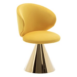 HOMLUX Swivel Accent Chair Modern Barrel Chair with Metal Cone Base Velvet Upholstered Armless Chair for Living Room，Dining Room，Bedroom - 1 of 4