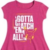 Girls' - Pokémon - Gotta Catch Em All Pikachu Logo Fit & Flair Cap Sleeve Dress - 2 of 3