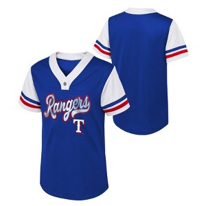 Maillot blanc Majestic Texas Rangers baseball cool bleu neuf avec