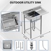 Stainless Steel Utility Sink, 36*21*40inch Freestanding Single Bowl Laundry Sink, NSF Certified One Compartment Workbench Sink Commercial Sink - 3 of 4