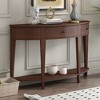 LOVMOR U-Style Modern Curved Console Table Sofa Table with 3 drawers and 1 Shelf for Hallway, Entryway, Living Room - 2 of 4