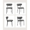 Dining chairs, a set of two round upholstered chairs with curved backs, black metal legs, modern style, suitable for kitchens and living rooms. - 4 of 4