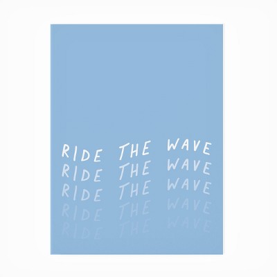 Ride the Wave Blue Canvas Typography Wall Art