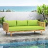 Wood Daybed, Slat Panel Seating Sofa, 3 Seater Wooden Sofa Bed For Bedroom Living Room, Wood Platform Bed Frame - 2 of 4