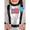 HalloweenCostumes.com Kid's Astronaut Costume Dress, Intergalactic Space Suit, Metallic Cosmic Halloween Costume for Girls - 3 of 4