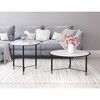 Marble Glass Top Coffee Table 21.9", Set Of 2, White With Black Steel Frame by Zuo Modern - 3 of 4