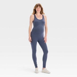Long Unitard Maternity Jumpsuit - Isabel Maternity by Ingrid & Isabel™ Dark Gray - 1 of 3