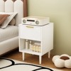 FONTOI Nightstand with Drawer&Open Shelf, 2-Tier Storage End Table, Side Table for Living Room Bedroom, White, 15.75"*22.83"*15.75" - 2 of 4